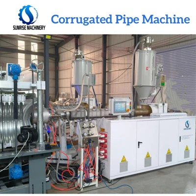 500mm HDPE DWC Peiriant Gwneud Pibellau / Wal Dwbl Profi Llinell Cynhyrchu Pi...